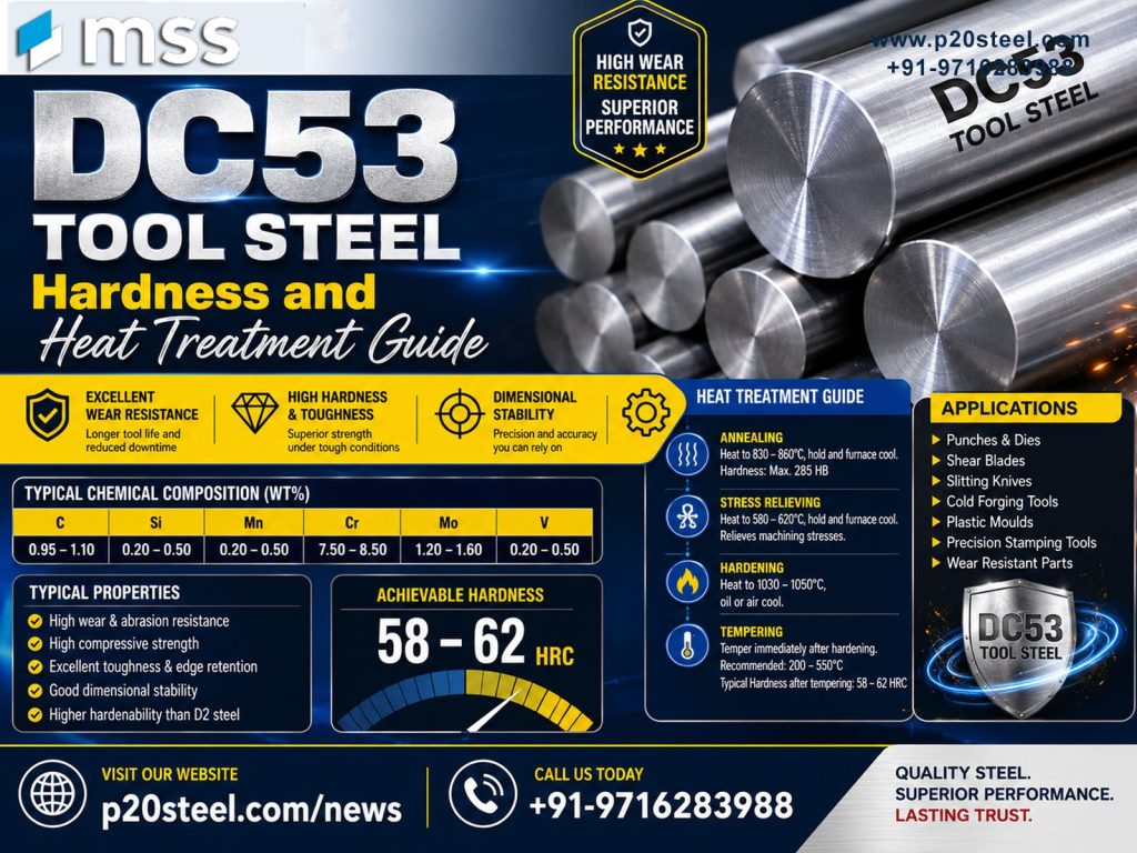 DC53 Tool Steel for Precision Tooling in Gurugram for Enhanced Edge Stability