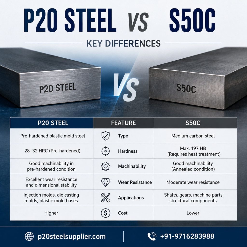 P20 Steel vs S50C: Key Differences